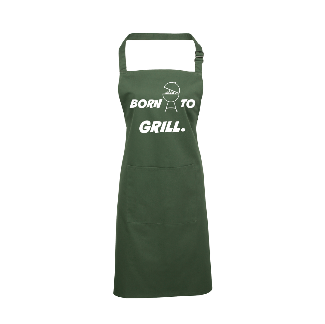 Grillschürze „Born to Grill“ – Lustige BBQ Schürze für Männer | Perfektes Geschenk für Grillmeister