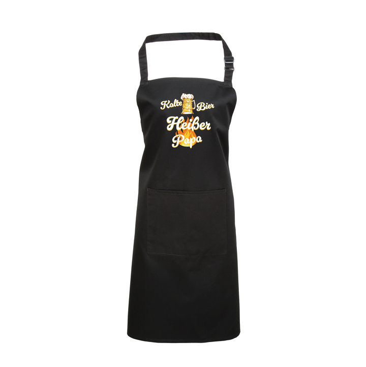 Grillschürze „Kalte Bier, heißer Papa“ – Lustige BBQ Schürze | Perfektes Geschenk für Vatertag & Grillmeister