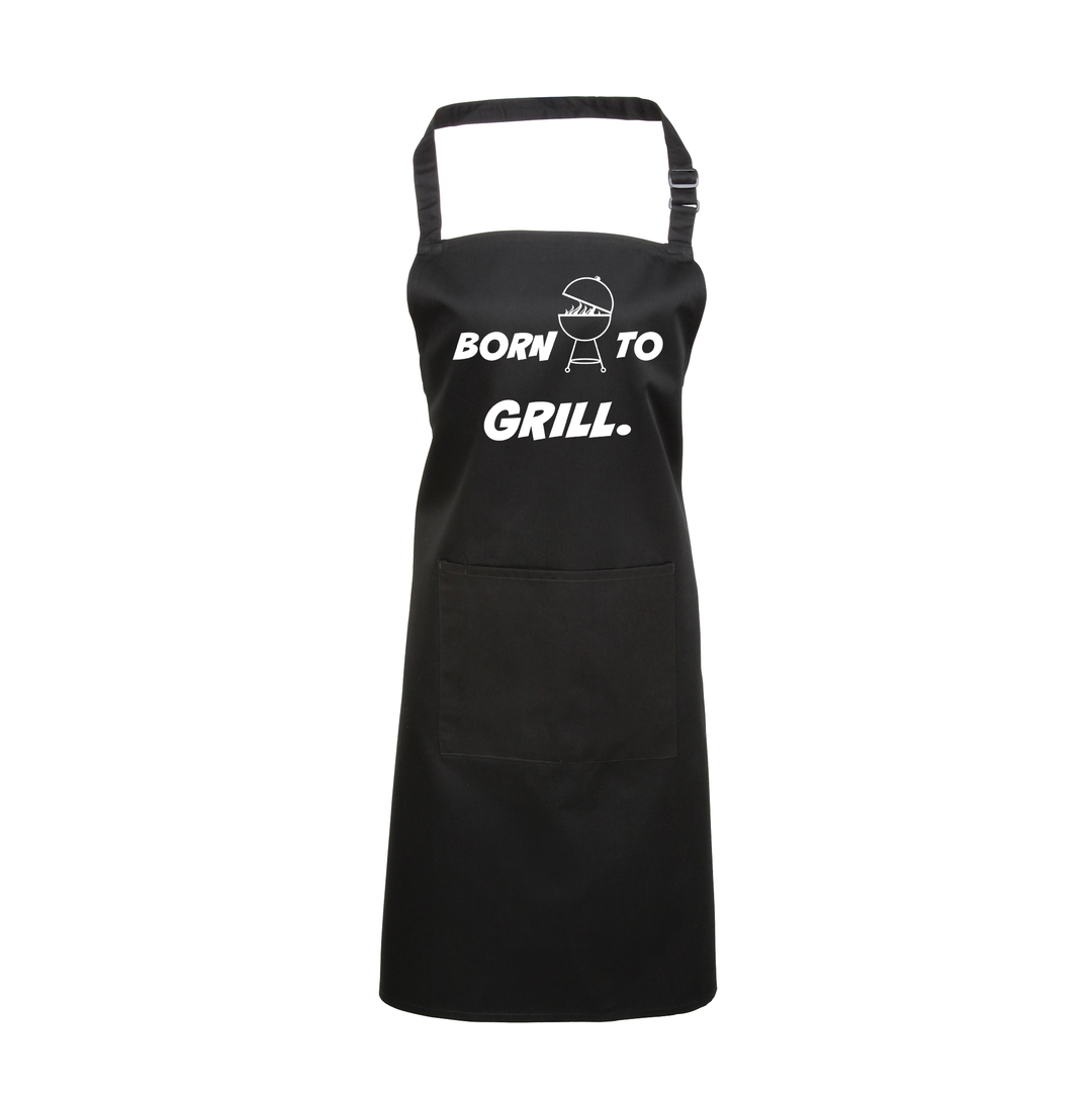 Grillschürze „Born to Grill“ – Lustige BBQ Schürze für Männer | Perfektes Geschenk für Grillmeister