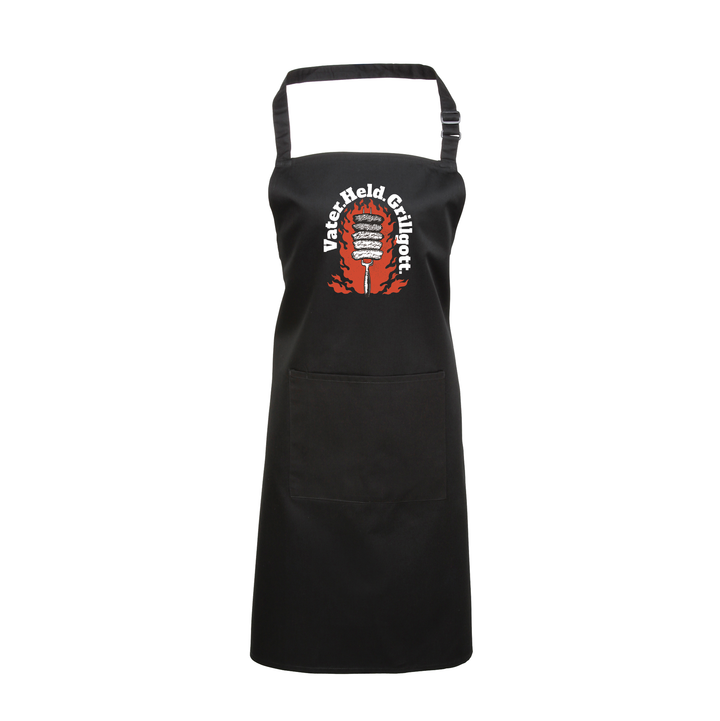 Grillschürze „Grillgott“ – Lustige BBQ Schürze für Männer | Perfektes Geschenk für Grillmeister & Vatertag