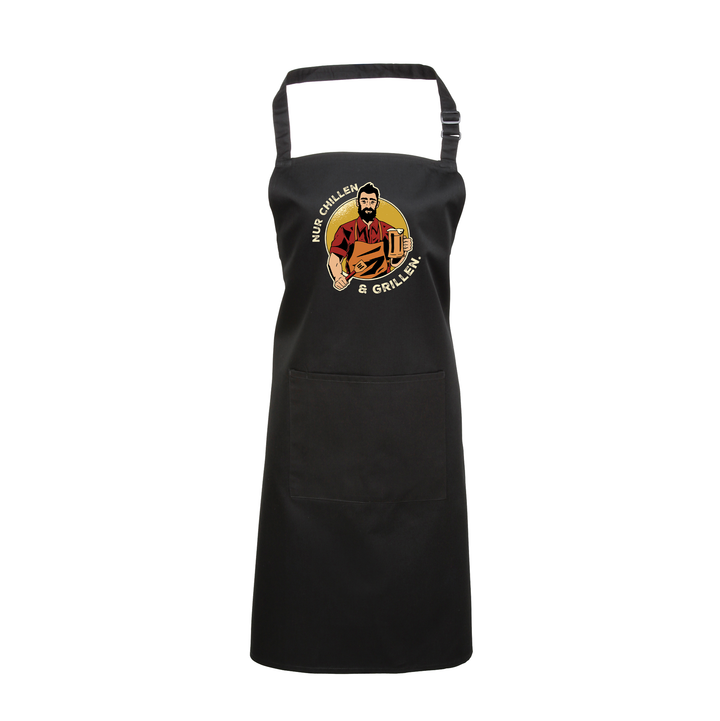 Grillschürze „Nur chillen und grillen“ – Lustige BBQ Schürze für Männer | Perfektes Geschenk für Grillfans
