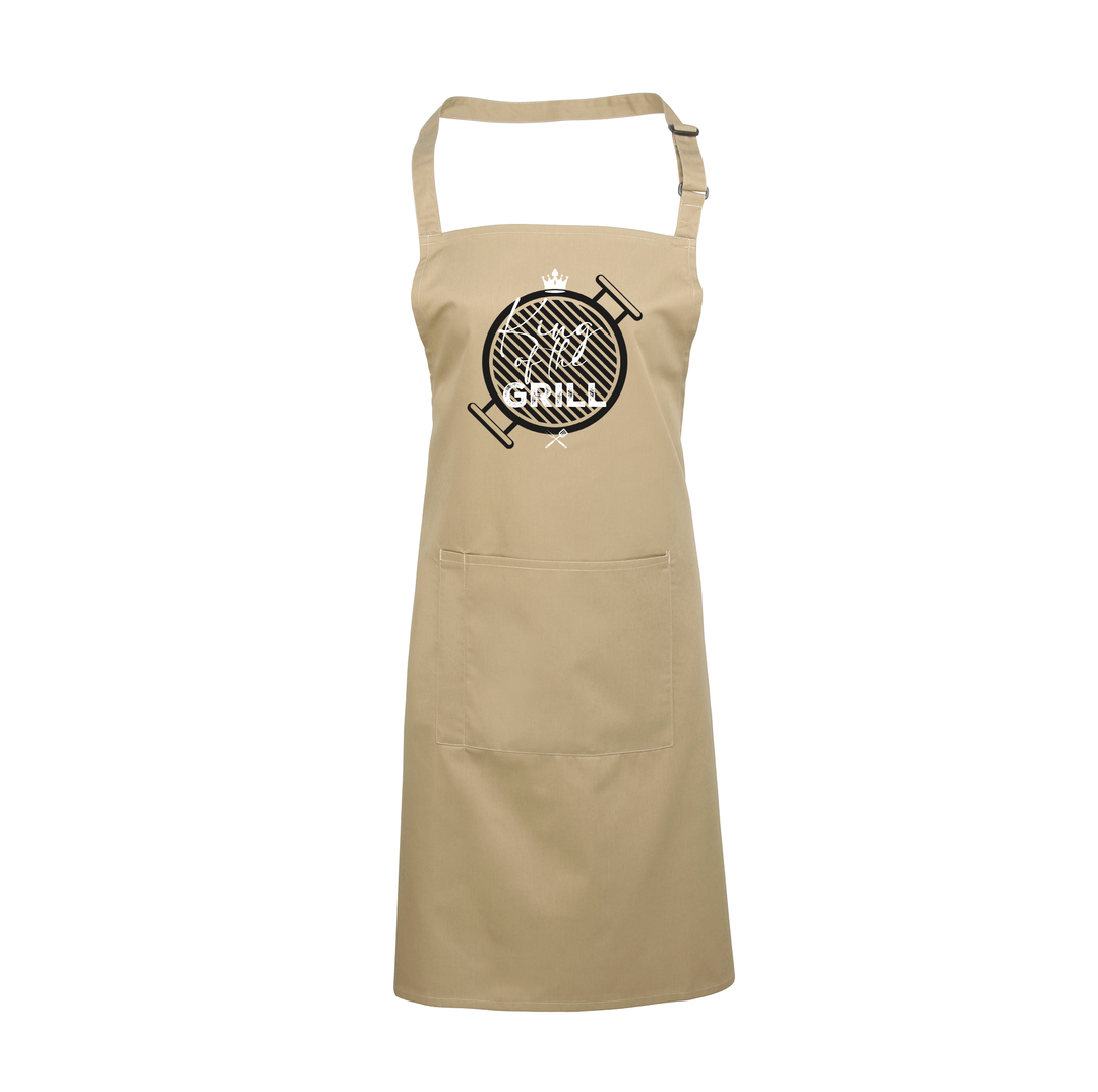Grillschürze „King of the Grill“ – Lustige BBQ Schürze für Männer | Perfektes Geschenk für Grillmeister
