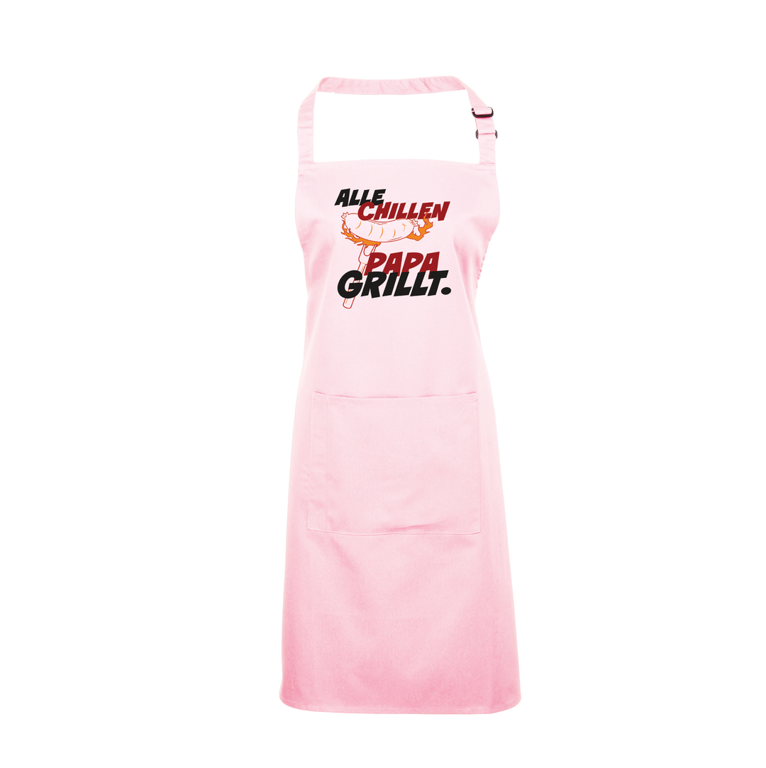 Grillschürze „Alle chillen, Papa grillt“ – Lustige Kochschürze für Männer | Perfektes Geschenk für Vatertag & BBQ