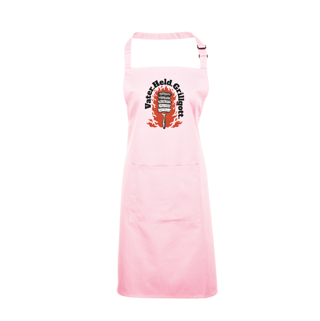 Grillschürze „Grillgott“ – Lustige BBQ Schürze für Männer | Perfektes Geschenk für Grillmeister & Vatertag
