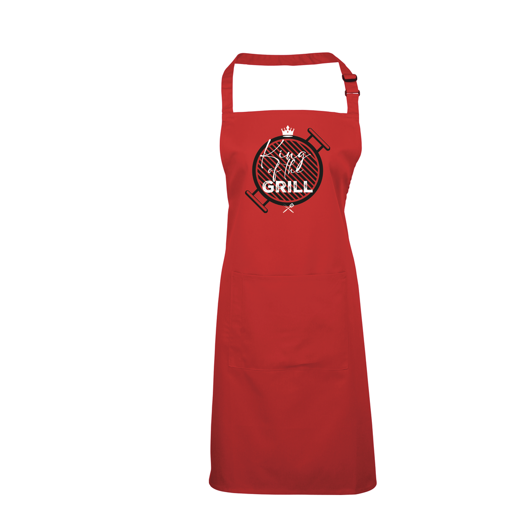 Grillschürze „King of the Grill“ – Lustige BBQ Schürze für Männer | Perfektes Geschenk für Grillmeister