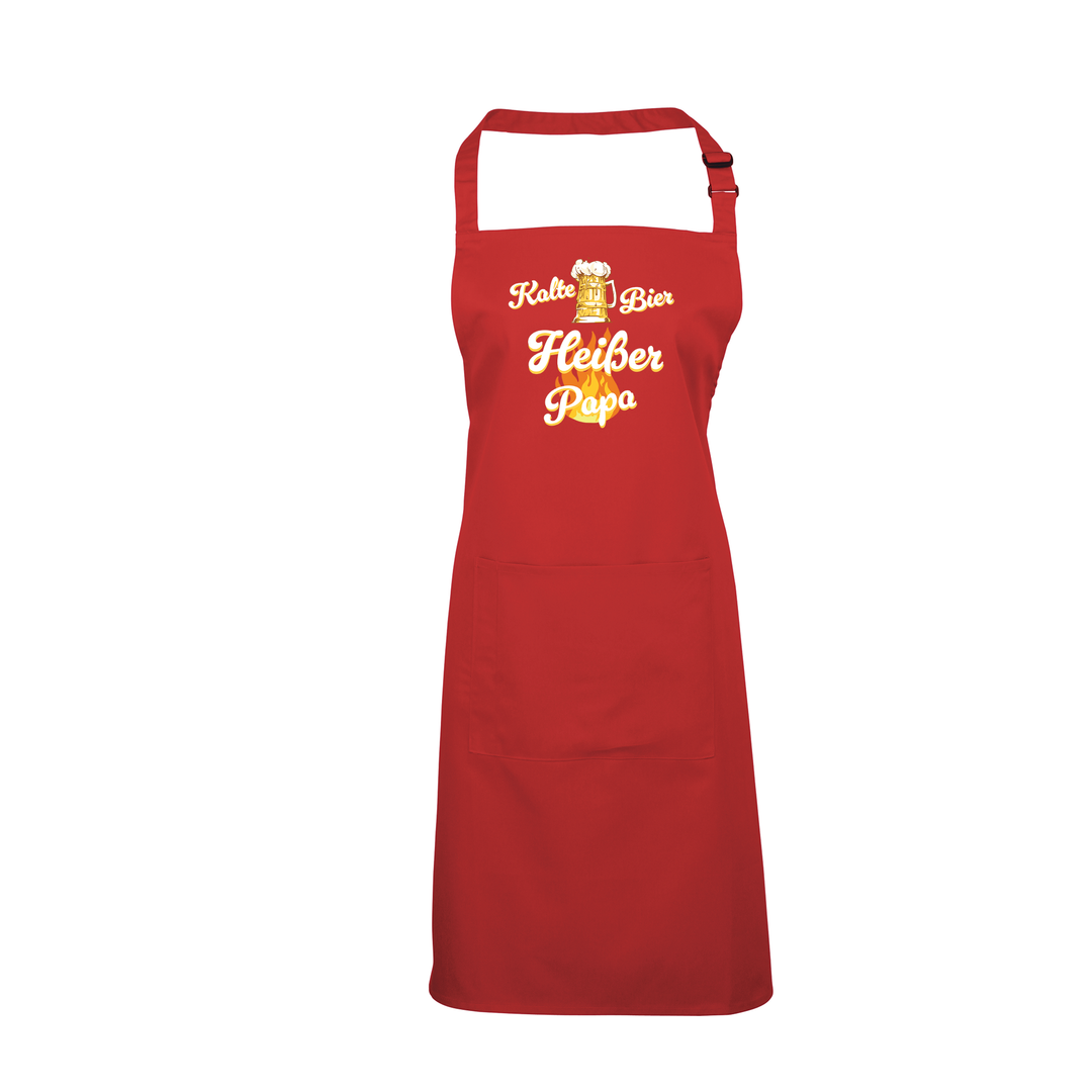 Grillschürze „Kalte Bier, heißer Papa“ – Lustige BBQ Schürze | Perfektes Geschenk für Vatertag & Grillmeister