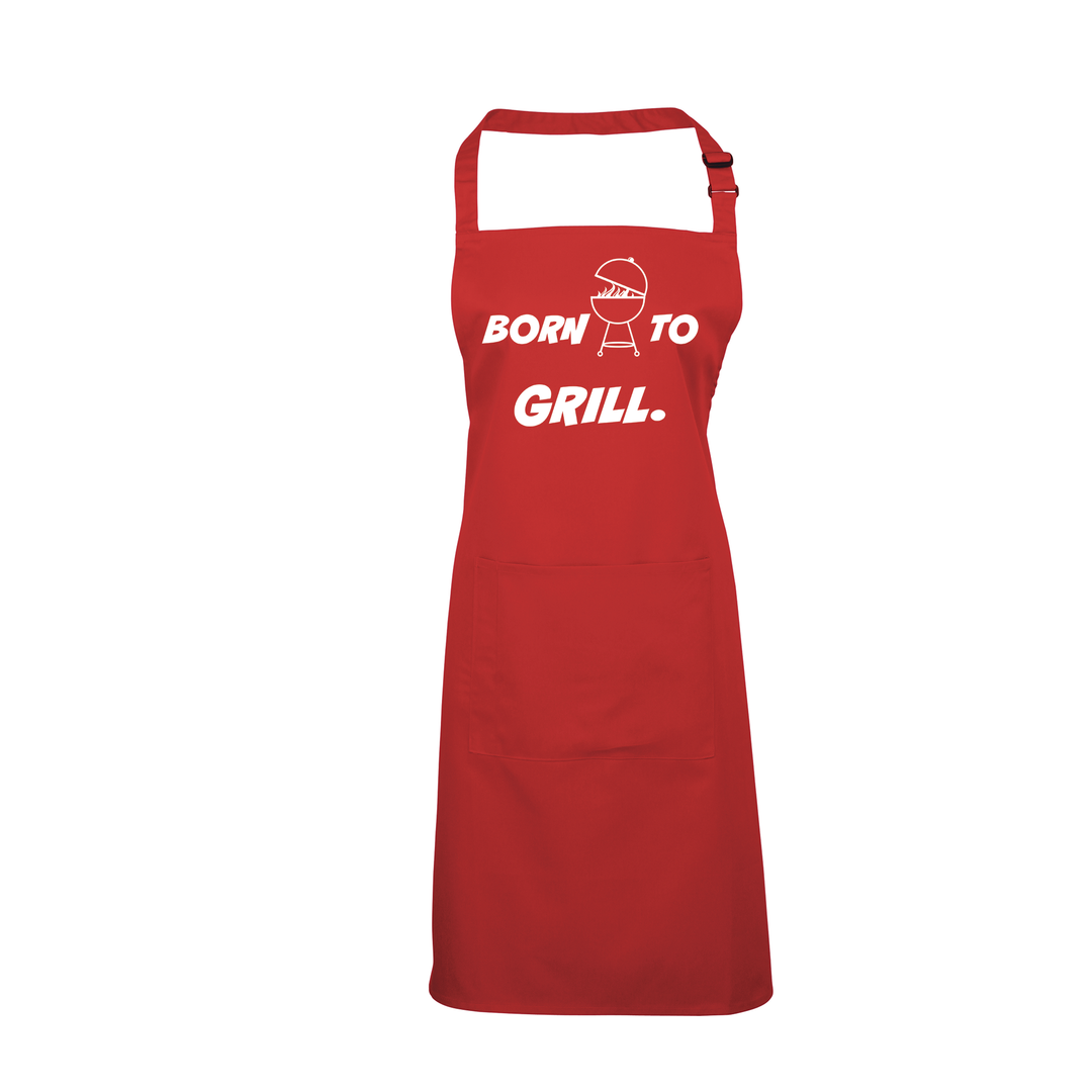 Grillschürze „Born to Grill“ – Lustige BBQ Schürze für Männer | Perfektes Geschenk für Grillmeister