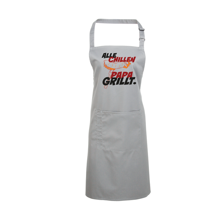 Grillschürze „Alle chillen, Papa grillt“ – Lustige Kochschürze für Männer | Perfektes Geschenk für Vatertag & BBQ