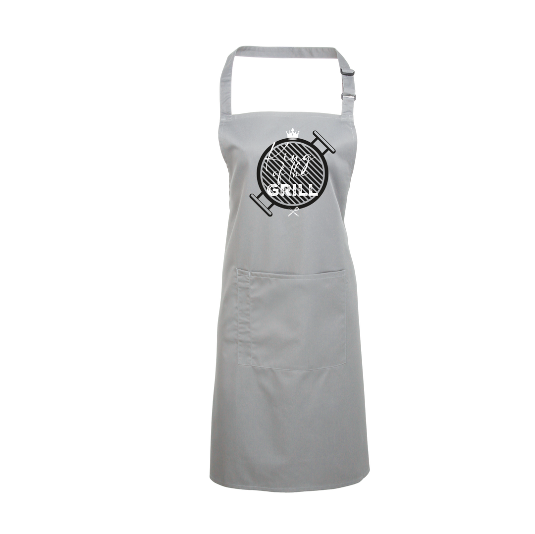 Grillschürze „King of the Grill“ – Lustige BBQ Schürze für Männer | Perfektes Geschenk für Grillmeister