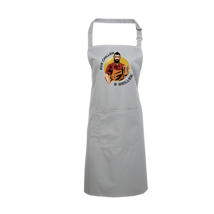 Grillschürze „Nur chillen und grillen“ – Lustige BBQ Schürze für Männer | Perfektes Geschenk für Grillfans