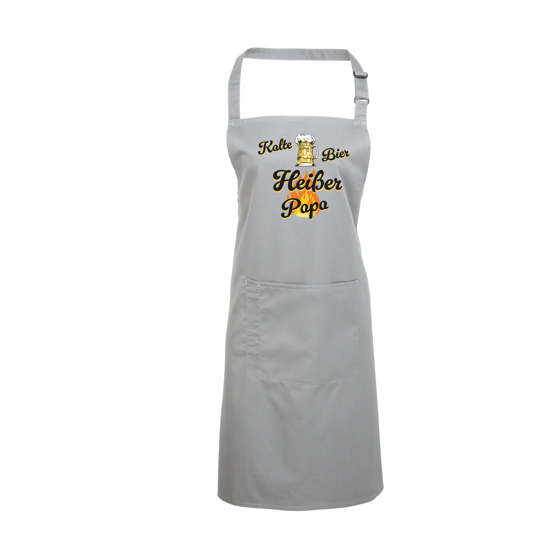 Grillschürze „Kalte Bier, heißer Papa“ – Lustige BBQ Schürze | Perfektes Geschenk für Vatertag & Grillmeister