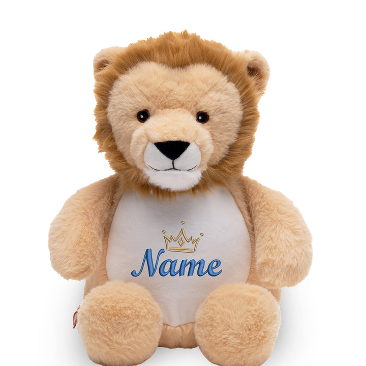 Personalisiertes Kuscheltier Löwe mit Name & Krone – König/Prinz Plüschtier für Babys & Kinder | Geschenk zur Geburt, Taufe oder Geburtstag
