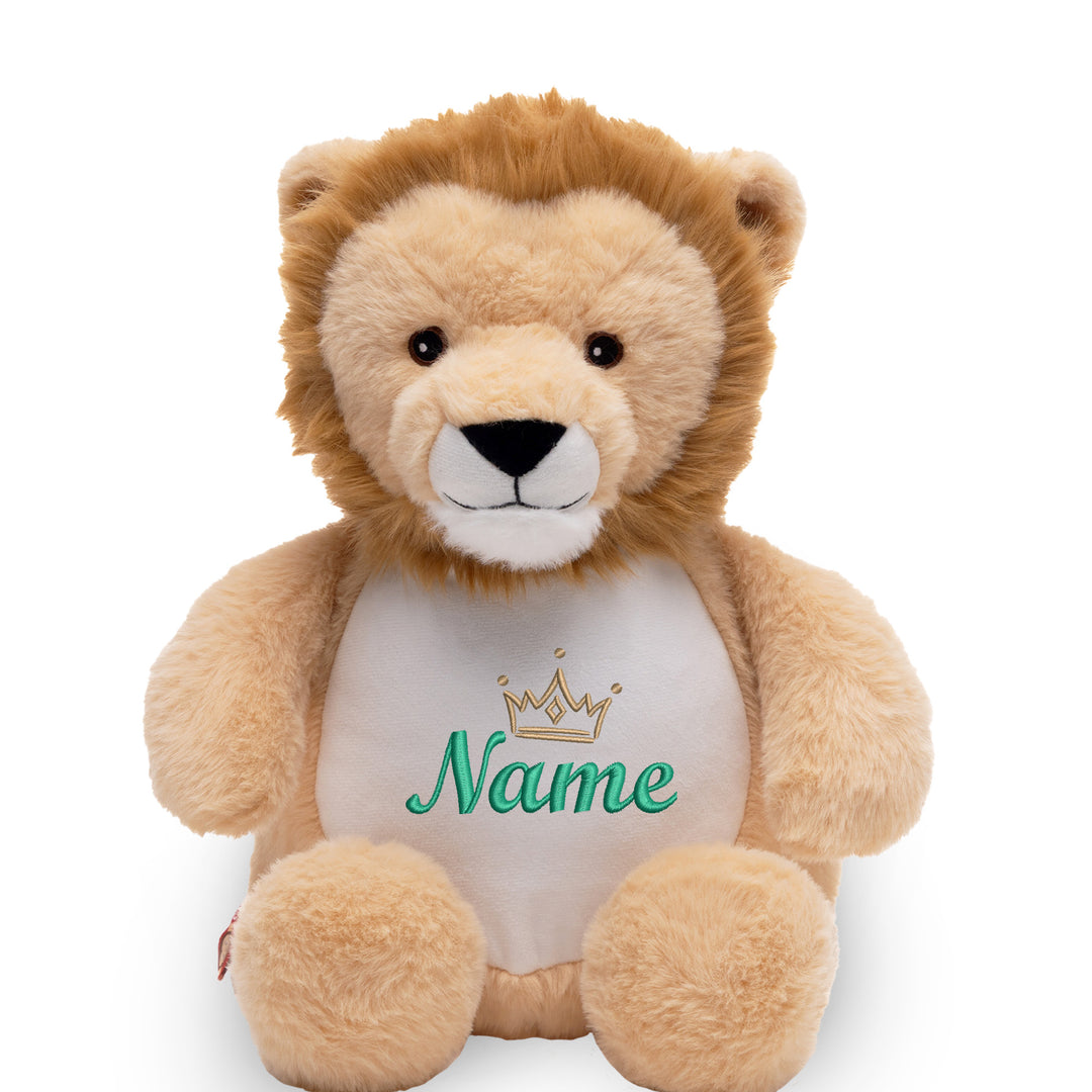 Personalisiertes Kuscheltier Löwe mit Name & Krone – König/Prinz Plüschtier für Babys & Kinder | Geschenk zur Geburt, Taufe oder Geburtstag