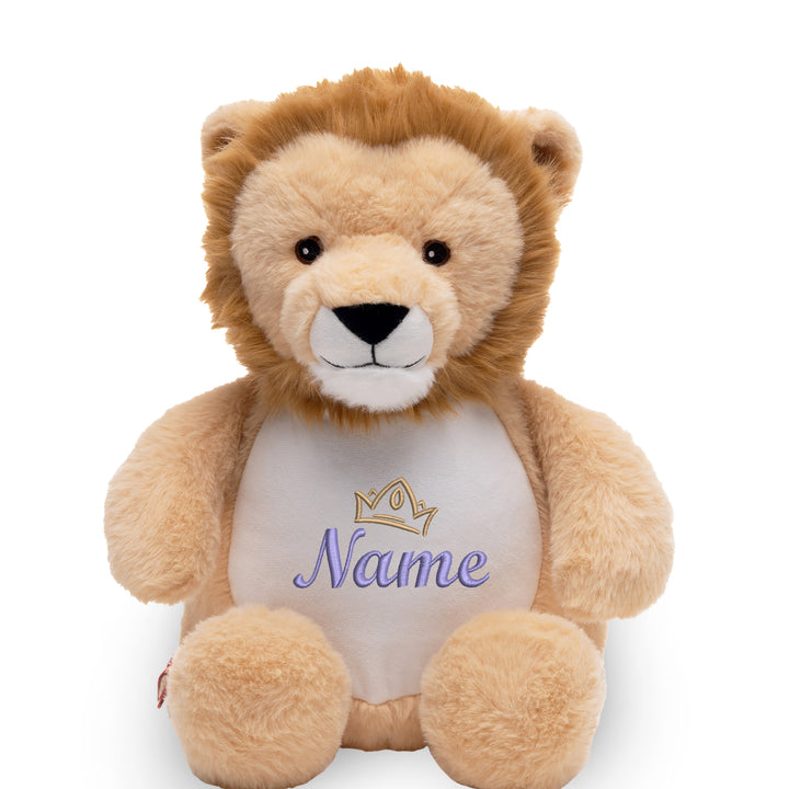 Personalisiertes Kuscheltier Löwe mit Name & Krone – König/Prinz Plüschtier für Babys & Kinder | Geschenk zur Geburt, Taufe oder Geburtstag