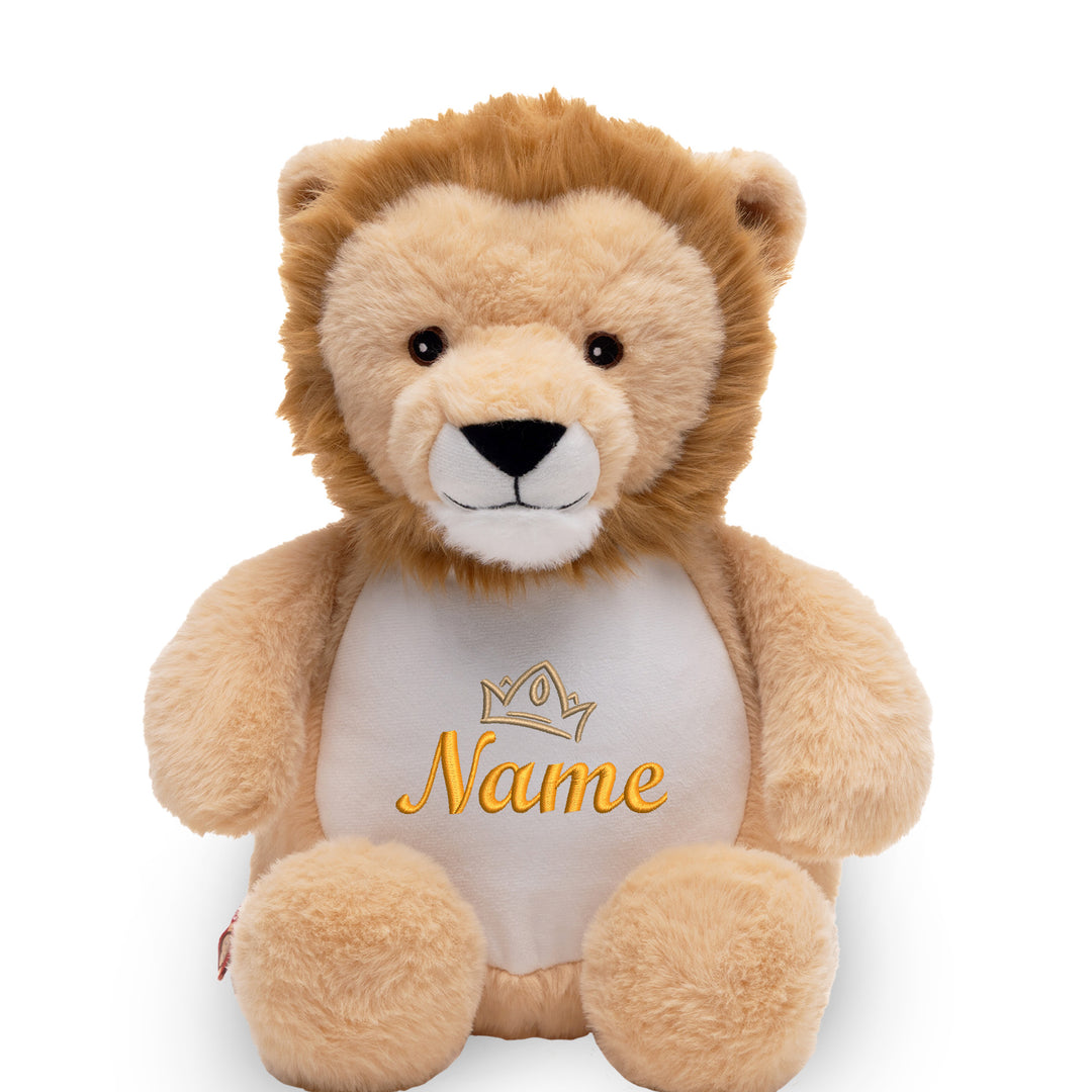 Personalisiertes Kuscheltier Löwe mit Name & Krone – König/Prinz Plüschtier für Babys & Kinder | Geschenk zur Geburt, Taufe oder Geburtstag