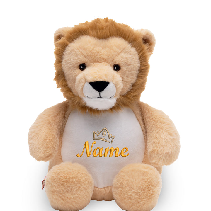 Personalisiertes Kuscheltier Löwe mit Name & Krone – König/Prinz Plüschtier für Babys & Kinder | Geschenk zur Geburt, Taufe oder Geburtstag