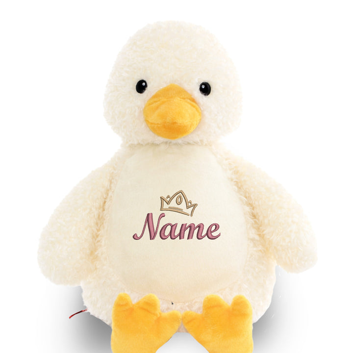 Personalisiertes Kuscheltier Ente mit Name & Krone – Prinzessin/Prinz Plüschtier für Babys & Kinder | Geschenk zur Geburt, Taufe oder Geburtstag