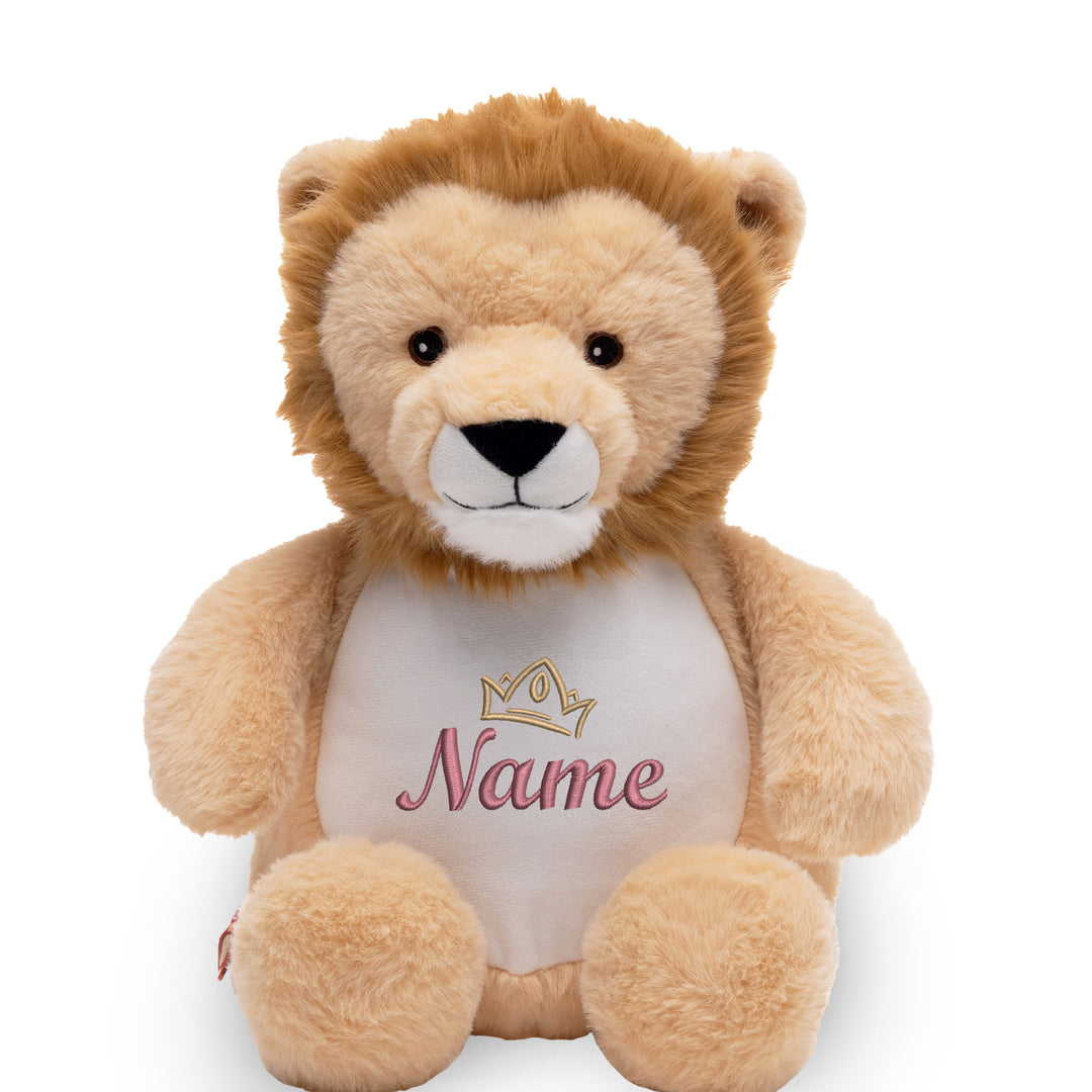 Personalisiertes Kuscheltier Löwe mit Name & Krone – König/Prinz Plüschtier für Babys & Kinder | Geschenk zur Geburt, Taufe oder Geburtstag