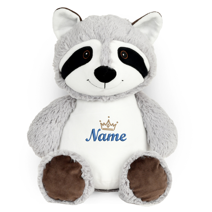 Personalisiertes Kuscheltier Baby Racoon mit Name – Geschenk zur Geburt oder Taufe