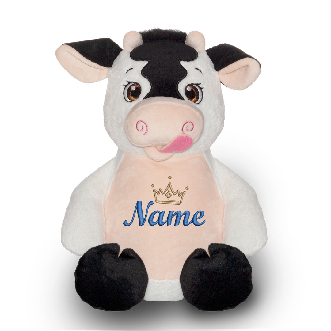 Personalisiertes Kuscheltier Baby Cow mit Name – Geschenk zur Geburt oder Taufe