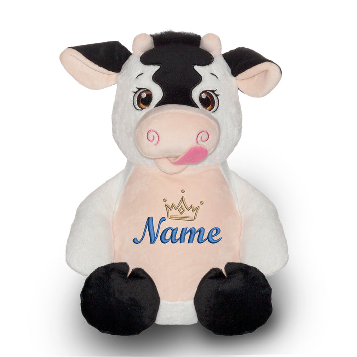Personalisiertes Kuscheltier Baby Cow mit Name – Geschenk zur Geburt oder Taufe