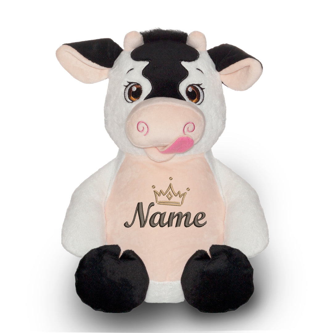 Personalisiertes Kuscheltier Baby Cow mit Name – Geschenk zur Geburt oder Taufe