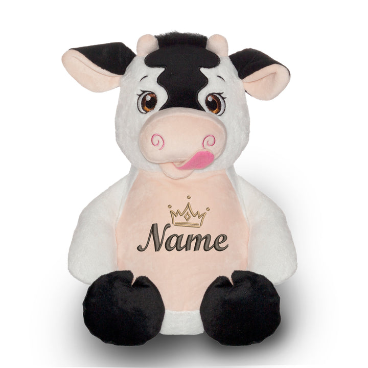 Personalisiertes Kuscheltier Baby Cow mit Name – Geschenk zur Geburt oder Taufe