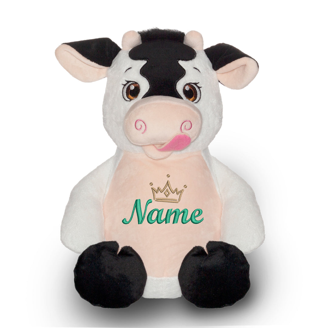Personalisiertes Kuscheltier Baby Cow mit Name – Geschenk zur Geburt oder Taufe