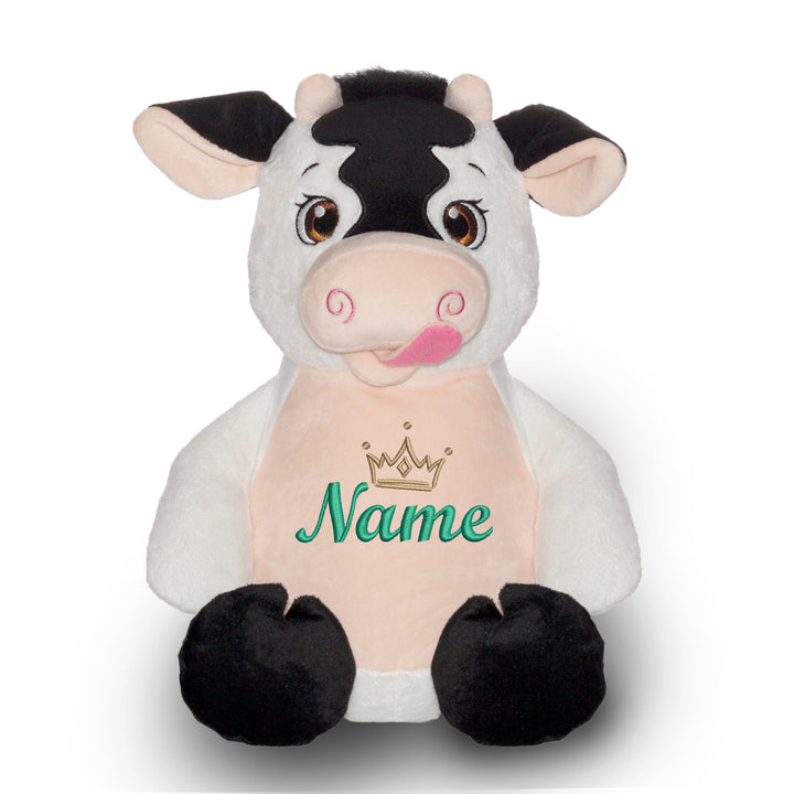 Personalisiertes Kuscheltier Baby Cow mit Name – Geschenk zur Geburt oder Taufe