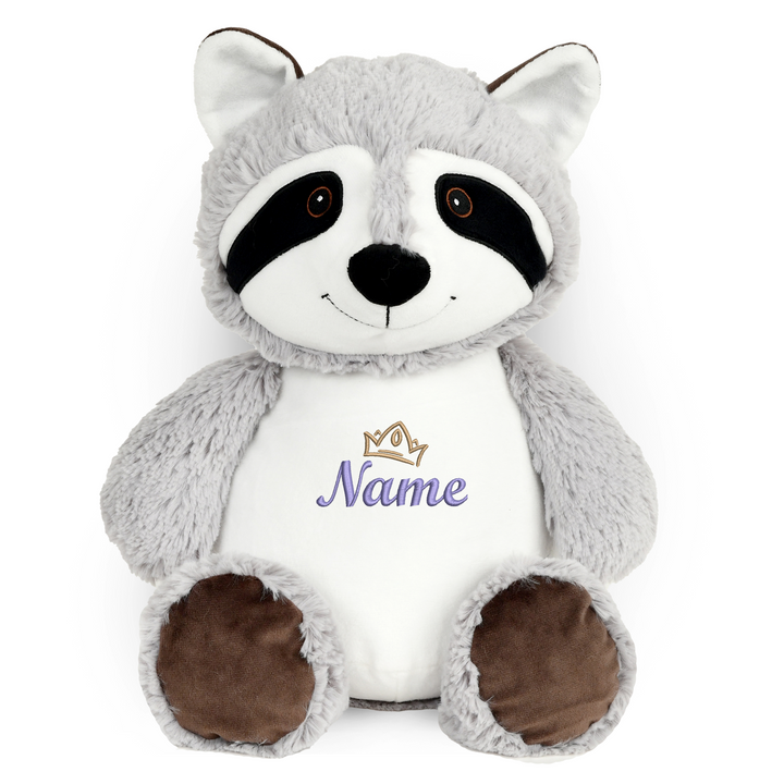 Personalisiertes Kuscheltier Baby Racoon mit Name – Geschenk zur Geburt oder Taufe