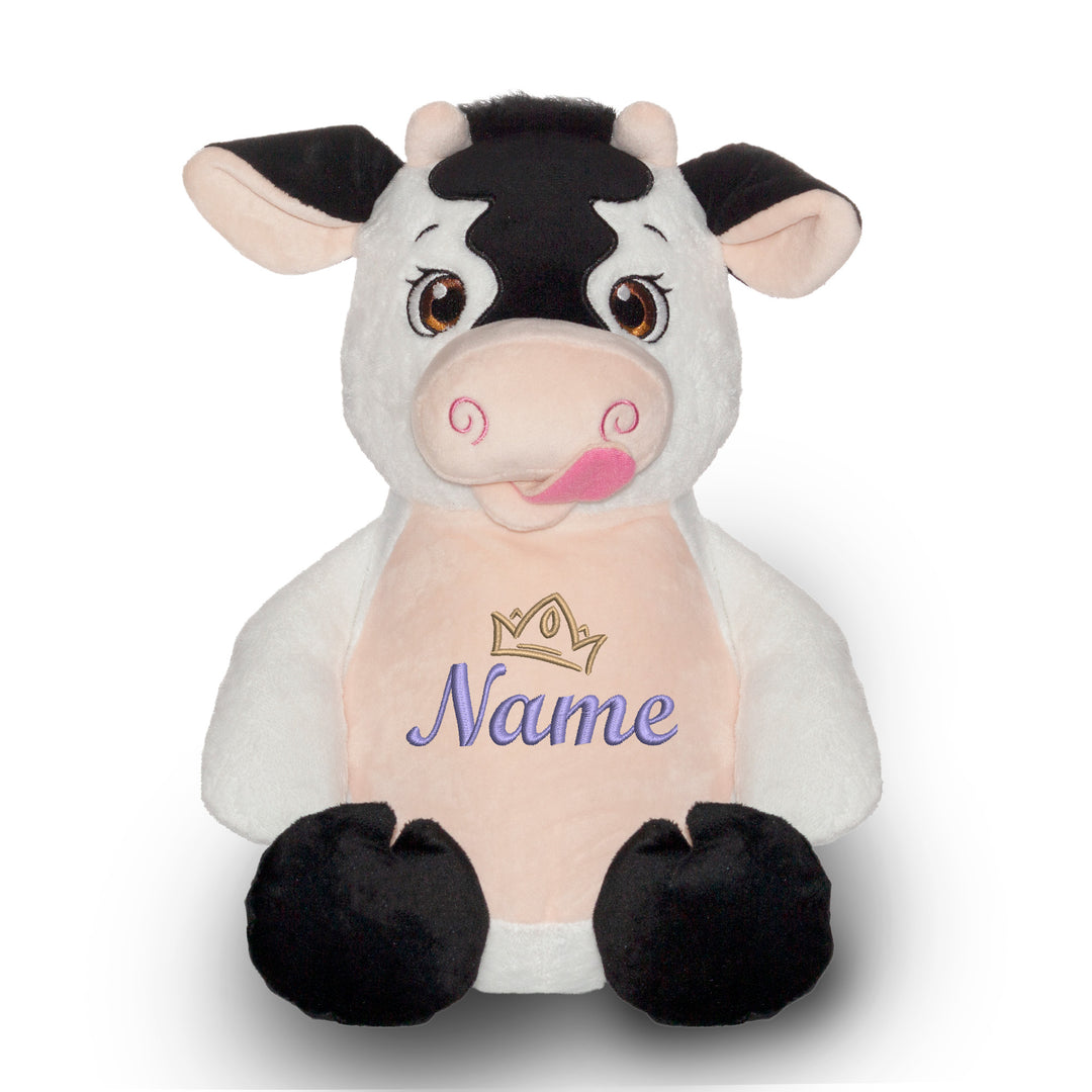 Personalisiertes Kuscheltier Baby Cow mit Name – Geschenk zur Geburt oder Taufe