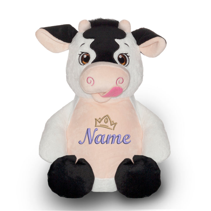Personalisiertes Kuscheltier Baby Cow mit Name – Geschenk zur Geburt oder Taufe