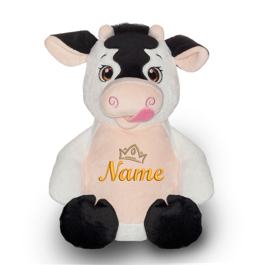 Personalisiertes Kuscheltier Baby Cow mit Name – Geschenk zur Geburt oder Taufe
