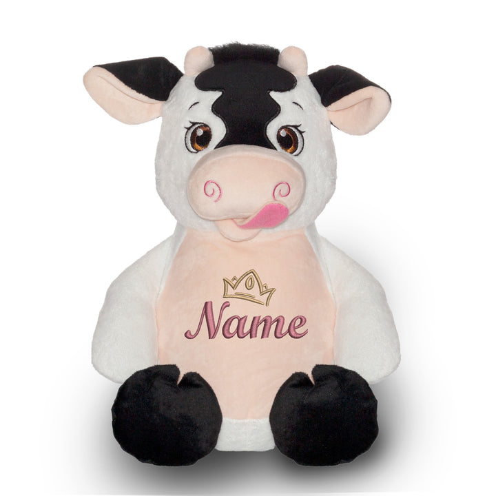 Personalisiertes Kuscheltier Baby Cow mit Name – Geschenk zur Geburt oder Taufe