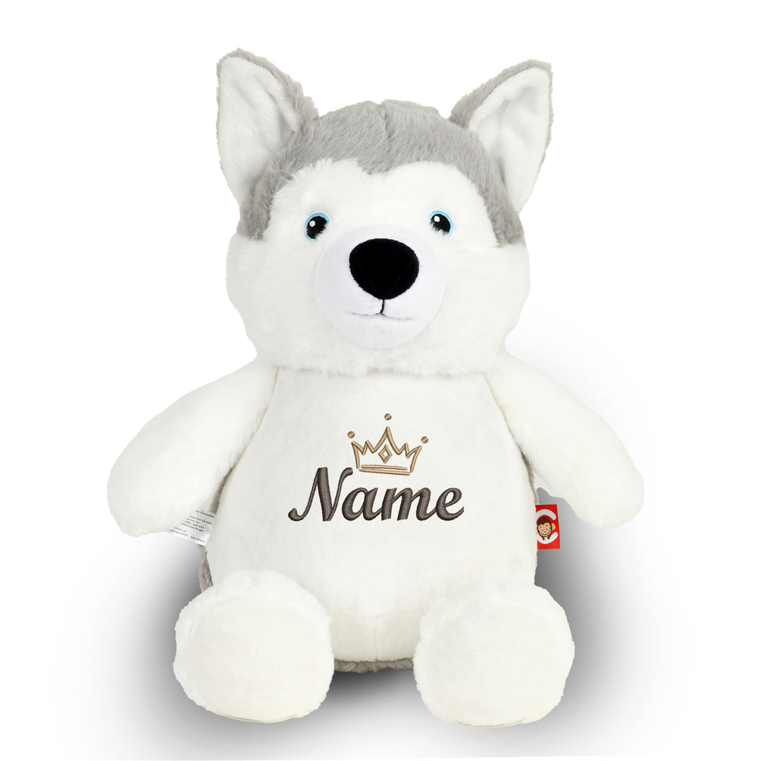 Personalisiertes Kuscheltier Wolf mit Name – Geschenk zur Geburt oder Taufe