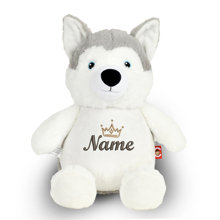 Personalisiertes Kuscheltier Wolf mit Name – Geschenk zur Geburt oder Taufe