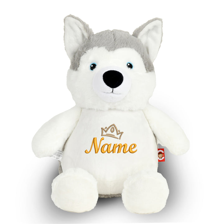Personalisiertes Kuscheltier Wolf mit Name – Geschenk zur Geburt oder Taufe