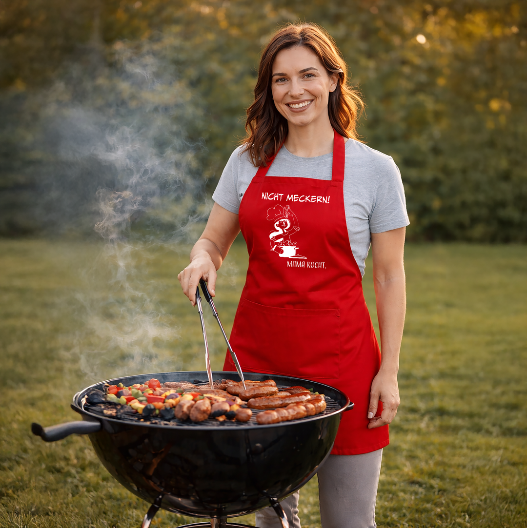Kochschürze „Nicht meckern! Mama kocht“ – Lustige Schürze für Mama | Perfektes Geschenk für Muttertag