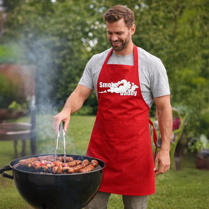 Grillschürze „Smoke Daddy“ – Lustige BBQ Schürze für Männer | Perfektes Geschenk für Grillmeister & Smoker Fans