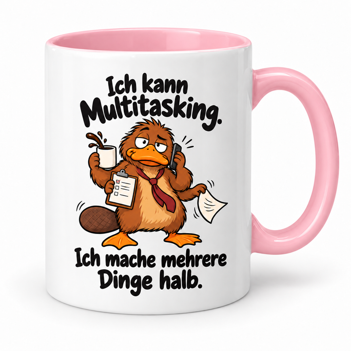 Schnabeltier-Tasse Multitasking – Rosa