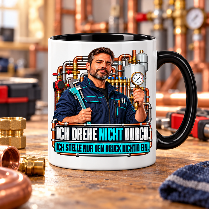 PEPAM SHK-Tasse „Ich drehe nicht durch. Ich stelle nur den Druck richtig ein.“ – Lifestyle