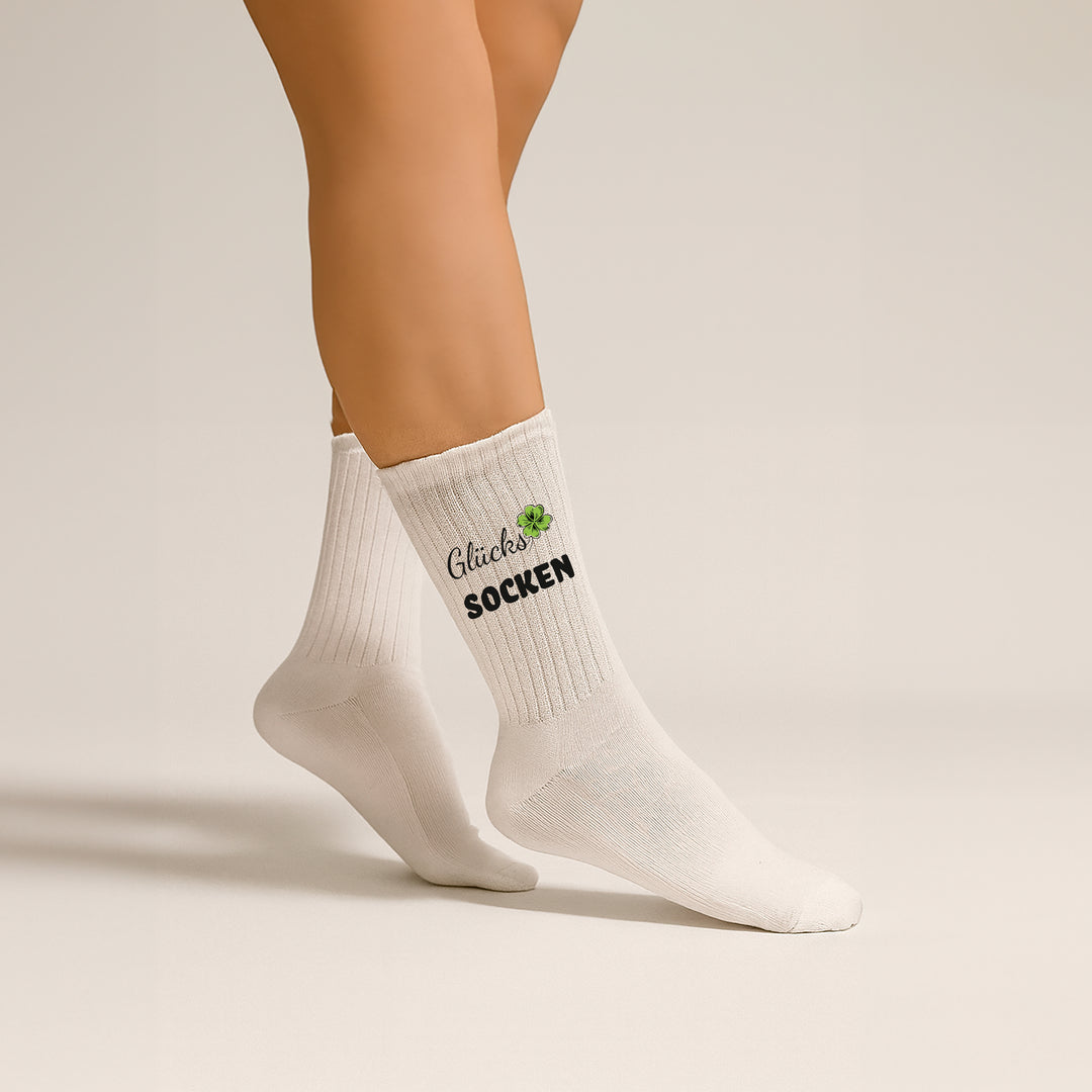 Socken „Glücks Socken“ – Positive Vibes & Gute-Laune-Socken | Geschenk für Glückspilze | Aus Bio-Baumwolle | Made in Europe