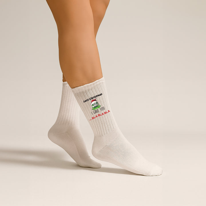 Socken „Last Christmas I gave you bla bla bla“ – Lustige Weihnachtssocken | Anti-Weihnachtslied Edition | Made in Europe