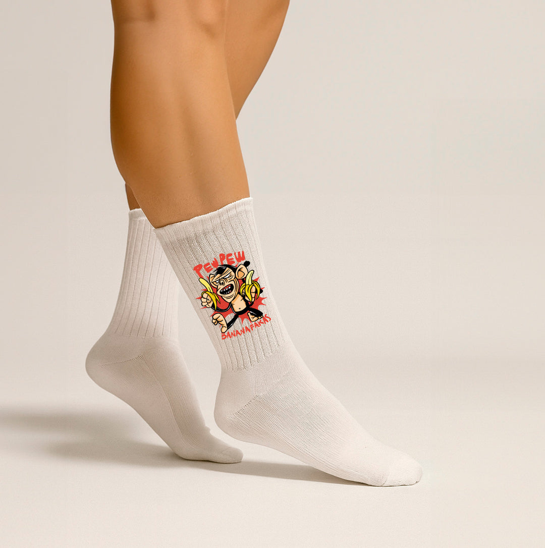 Socken „Bananafakas“ – Lustige Fun-Socken mit Bananen-Motiv | Witzige Spruchsocken | Geschenk mit Humor | Made in Europe