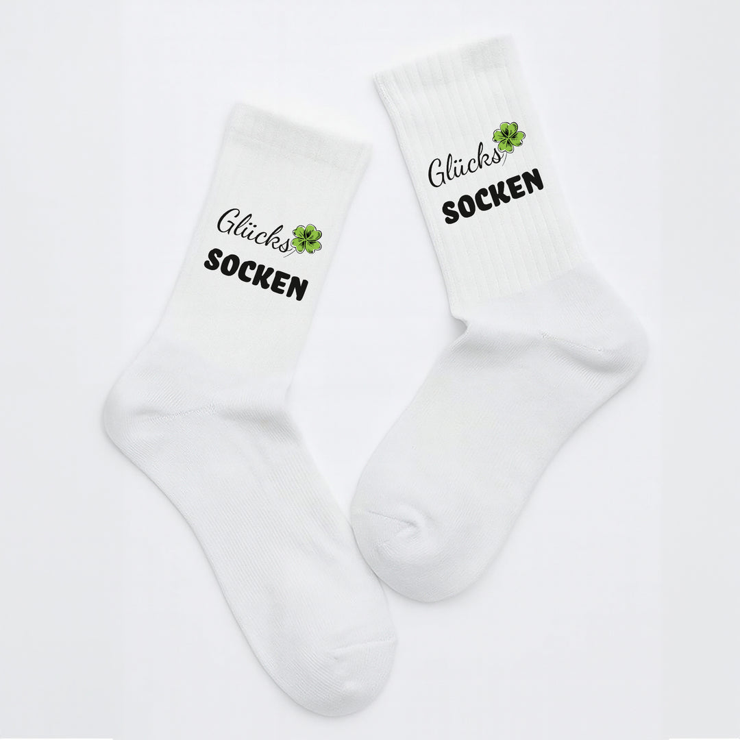 Socken „Glücks Socken“ – Positive Vibes & Gute-Laune-Socken | Geschenk für Glückspilze | Aus Bio-Baumwolle | Made in Europe
