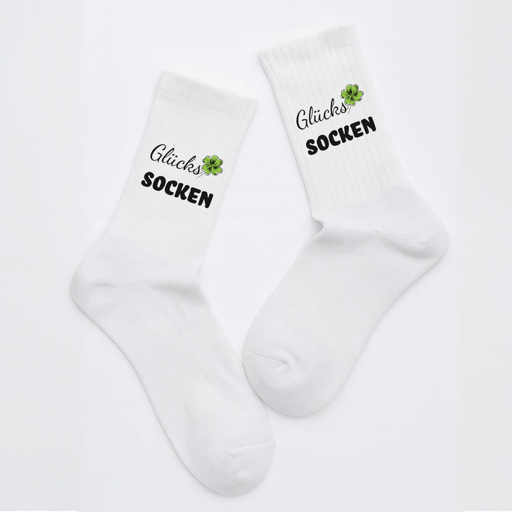 Socken „Glücks Socken“ – Positive Vibes & Gute-Laune-Socken | Geschenk für Glückspilze | Aus Bio-Baumwolle | Made in Europe