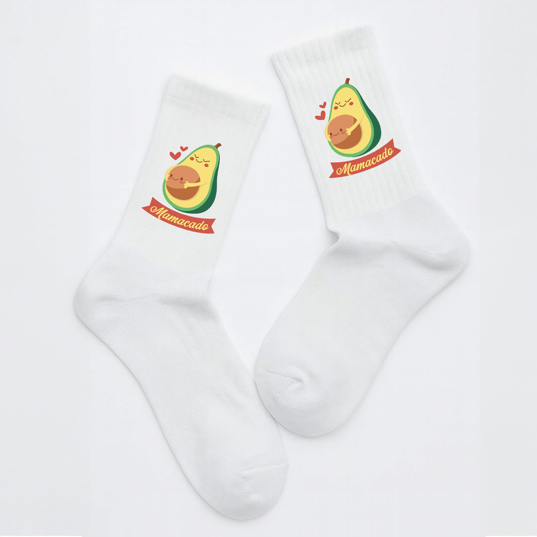 Socken „Mamacado“ – Lustige Avocado-Socken für Mamas | Cute Fun Socks aus Bio-Baumwolle | Geschenkidee für Mütter