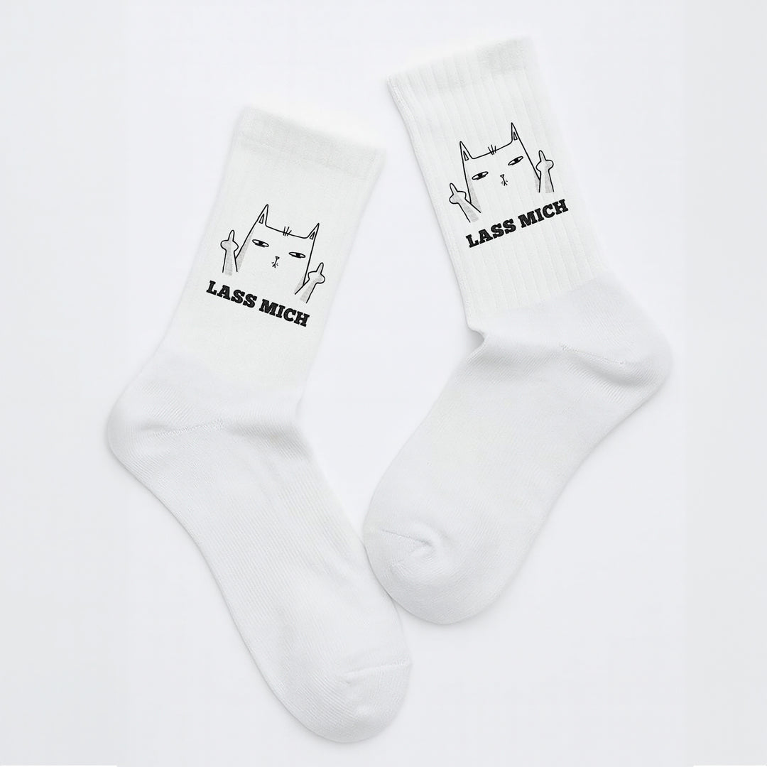 Socken „Lass mich“ – Freche Spruchsocken | Lustige Geschenkidee mit Humor | Fun Statement Socks aus Bio-Baumwolle