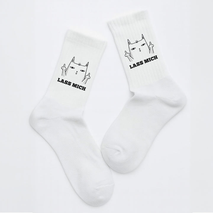 Socken „Lass mich“ – Freche Spruchsocken | Lustige Geschenkidee mit Humor | Fun Statement Socks aus Bio-Baumwolle