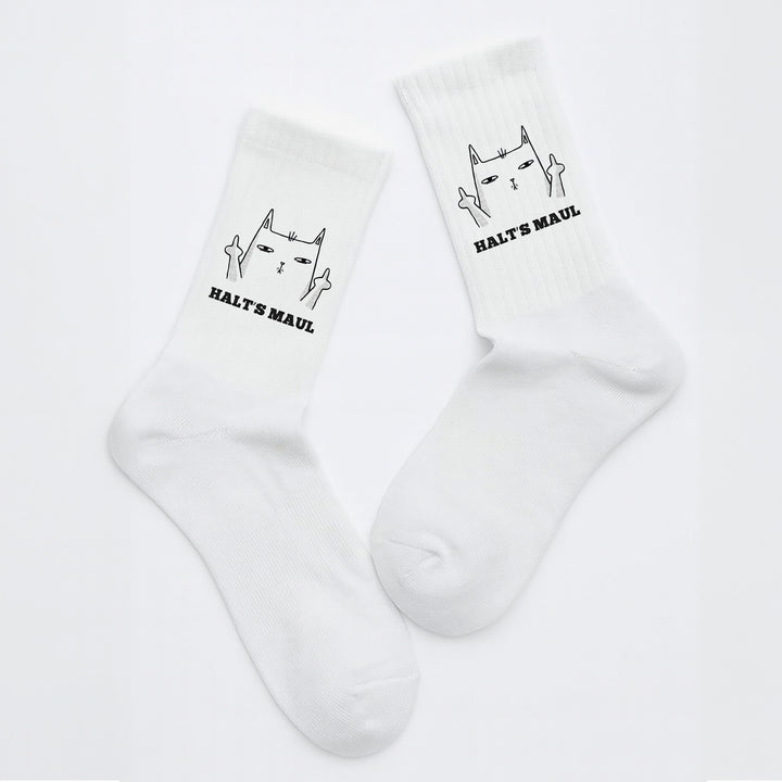 Socken „Halt’s Maul“ – Freche Spruchsocken | Lustige Geschenkidee | Funny Statement Socks aus Bio-Baumwolle | Made in Europe